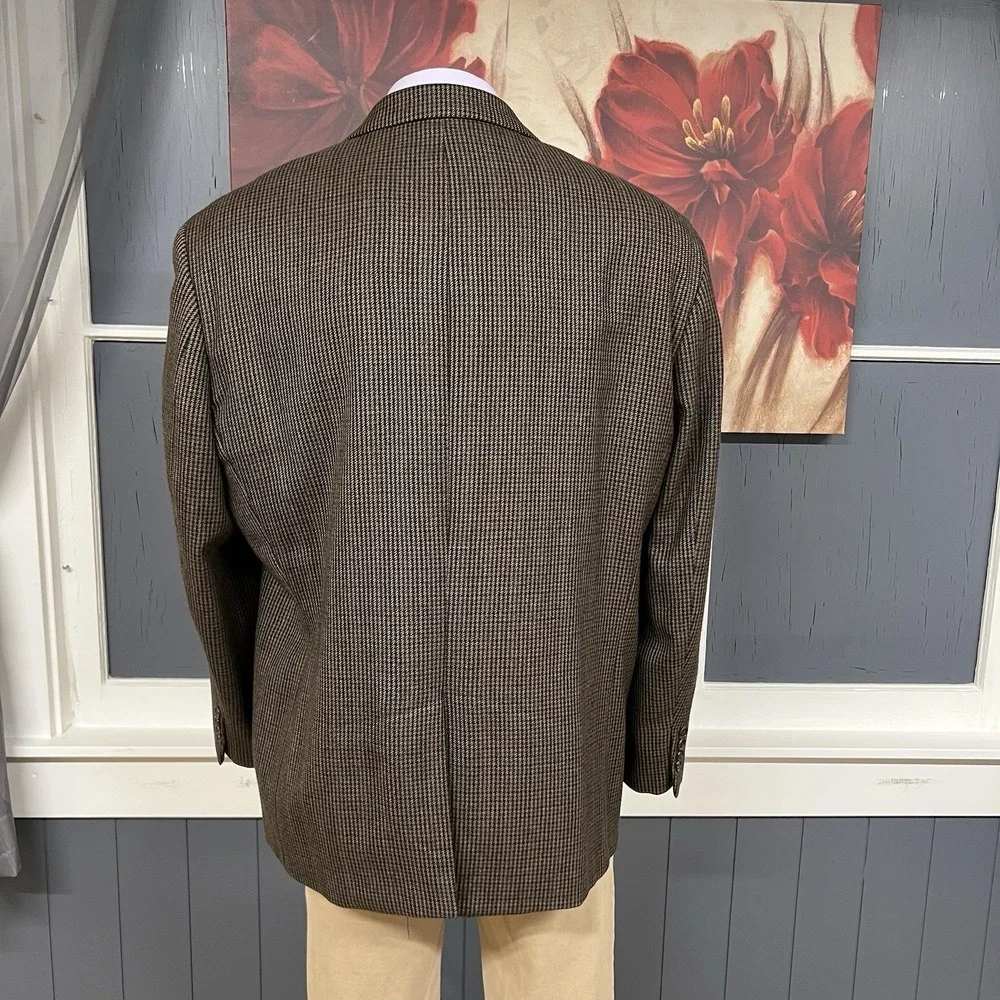 Lauren Ralph‎ Lauren Soft Tweed Blazer Sport Jacket Mens 50R Brown/Green/Black